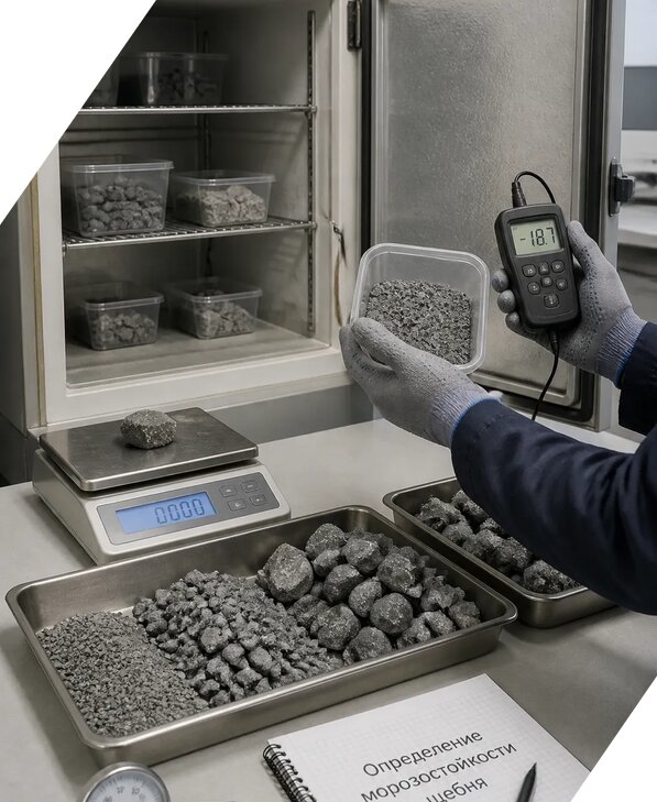 Определение морозостойкости щебня в Озёрске от 3550 р. | ЭкспертизаРоссия